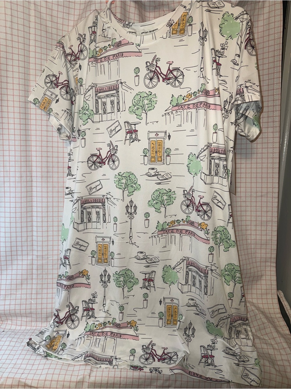 Casual White City-Print nightgown